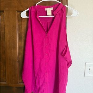 MM Couture Fuchsia Sleeveless Blouse